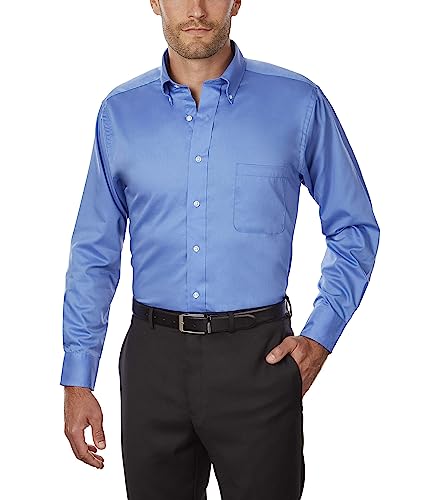 Van Heusen Herren Regular Fit Twill Solid Button Down Kragen Kleid Hemd, Kobalt, XX-Large von Van Heusen