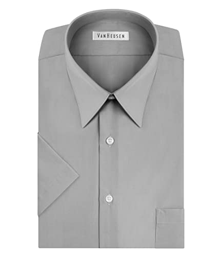 Van Heusen Herren Short Sleeve Dress Shirt Regular Fit Poplin Solid Klassisches Hemd, Grauer Stein, 38 cm Hals Van Heusen Herren Short Sleeve Dress Shirt Regular Fit Poplin Solid Klassisches Hemd, Grauer Stein, 38 cm Hals von Van Heusen