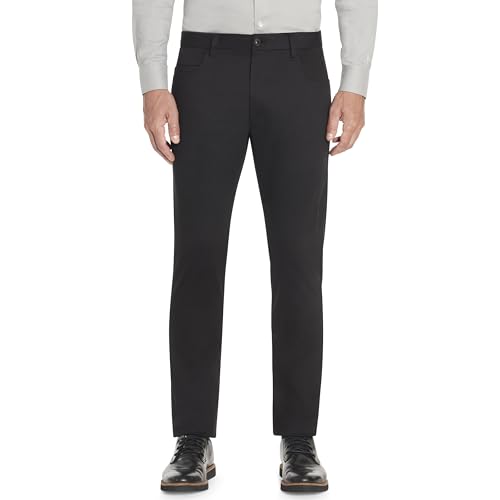 Van Heusen Herren Slim FIT Flex SUPER Soft TECH Pant Lssige Business-Hose, schwarz, 29W / 32L von Van Heusen