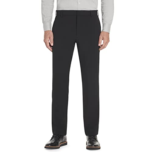 Van Heusen Men's Stain Shield Stretch Slim Fit Flat Front Dress Pant, Black, 33W x 32L von Van Heusen