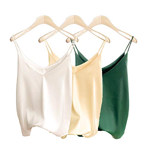 Van Royal Damen Camisole Tops Tees Tank Damen Cami Top Soft Satin Sexy V-Ausschnitt Crop Top Elegant - - Mittel von Van Royal