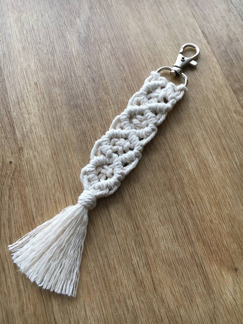 Makramee Schlüsselanhänger Karabiner von VanJules