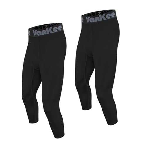 VanKee Herren Kompressionshose 3/4 Athletische Enge Leggings Laufende Schnell Trocknende Unterhose Sport Basisschicht Hose Für Radfahren Basketball Yoga Gym von VanKee