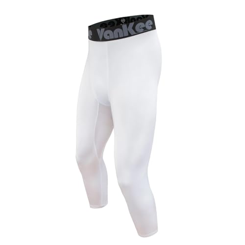 VanKee Herren Kompressionshose 3/4 Athletische Enge Leggings Laufende Schnell Trocknende Unterhose Sport Basisschicht Hose Für Radfahren Basketball Yoga Gym von VanKee