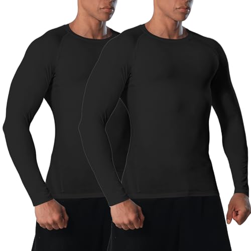 VanKee Herren Kompressionsshirt Langarm Schweißableitende Schnell Trocknende Funktionsshirt Atmungsaktiv Langarm Geeignet Zum Laufen Und Trainieren von VanKee