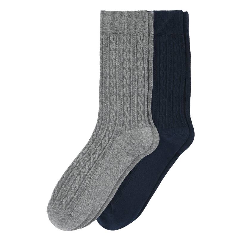 2 Paar Herren Socken mit Zopfmuster von VanVaan