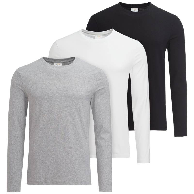 3 Herren Langarmshirts im Basic-Look von VanVaan