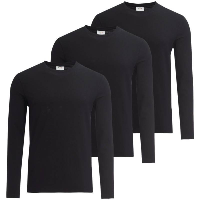 3 Herren Langarmshirts im Basic-Look von VanVaan