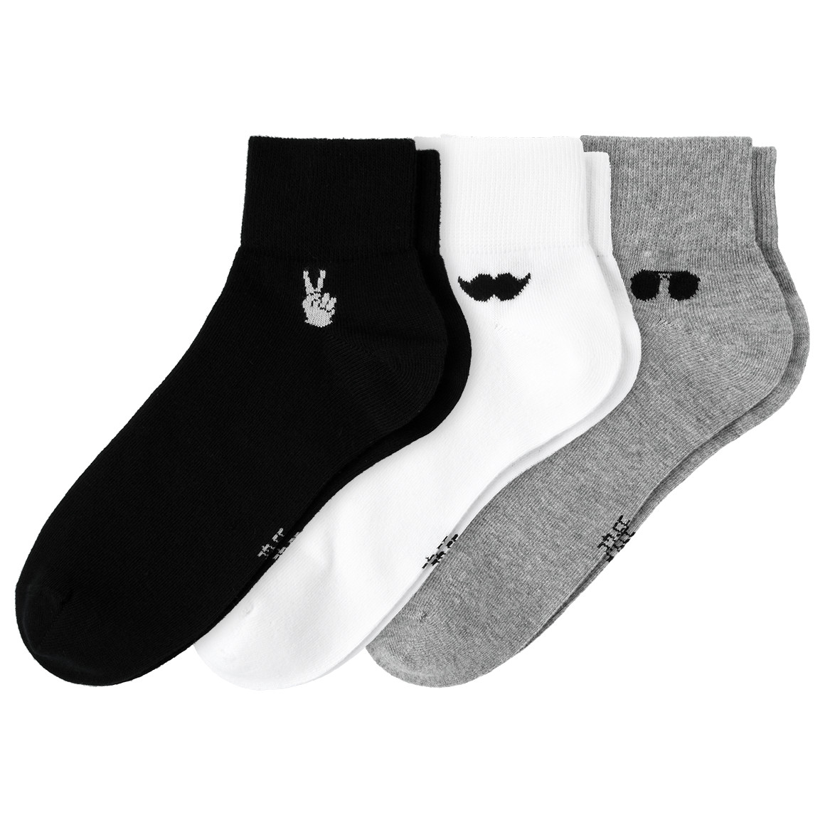3 Paar Herren Sneaker-Socken knöchelhoch von VanVaan