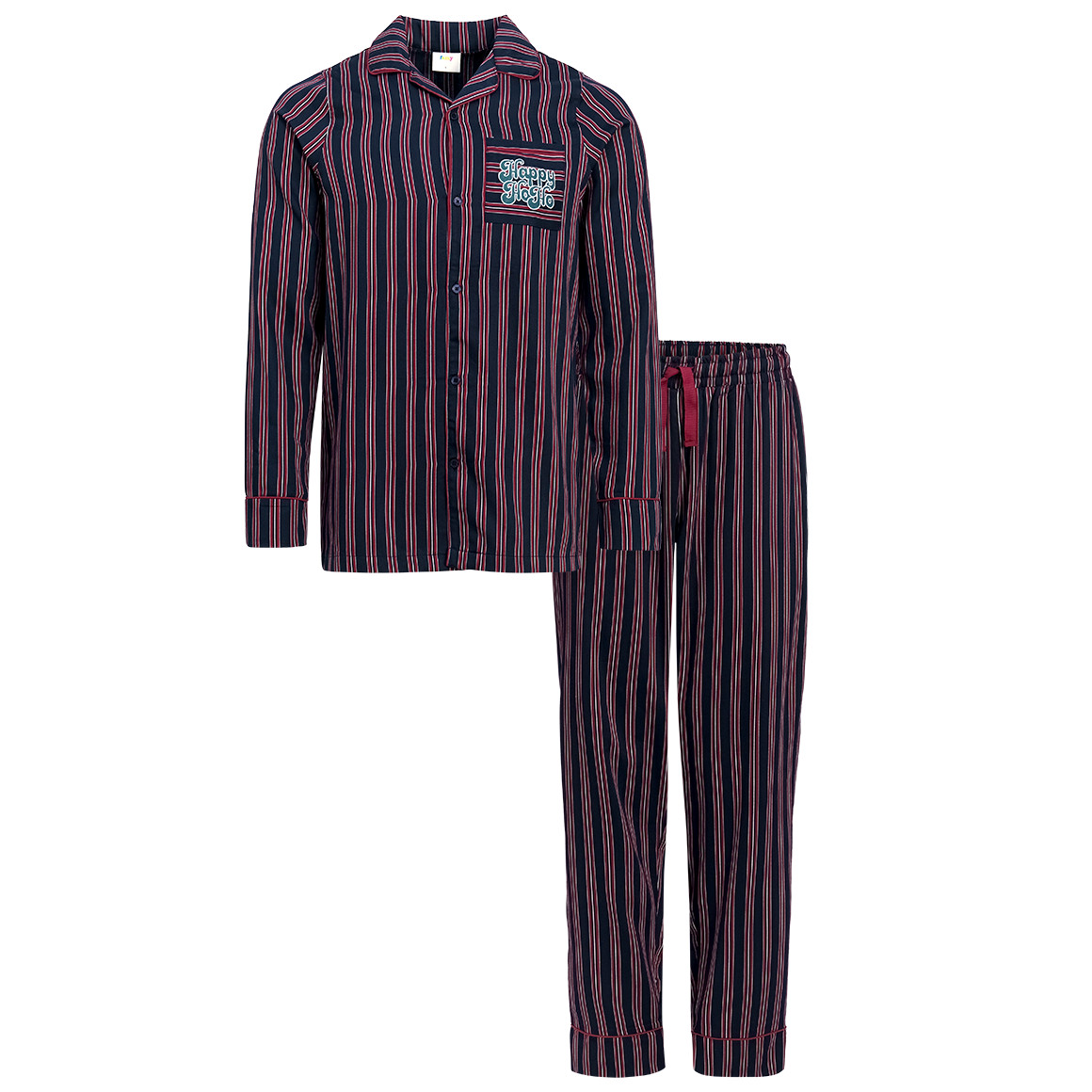 Herren Weihnachtsschlafanzug mit Streifen von VanVaan