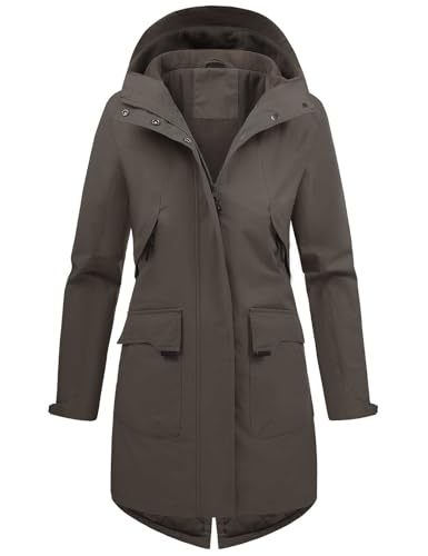 Vancavoo Übergangsjacke Damen Wintermantel Lang Leichte Jacke mit Kapuze Softshellmantel Übergang Mantel Parka Übergangsmantel für Frühling Herbst,Grau,S Vancavoo Übergangsjacke Damen Wintermantel Lang Leichte Jacke mit Kapuze Softshellmantel Übergang Mantel Parka Übergangsmantel für Frühling Herbst,Grau,S von Vancavoo