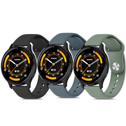 3 Stück Armbänder kompatibel mit Garmin Vivoactive 4, Garmin Venu 3 / Venu 2 Uhrenarmband Damen Herren, weiches Silikon, Sport-Ersatzband für Garmin Venu 3, Venu 2, Vivoactive 4, Forerunner von Vancle