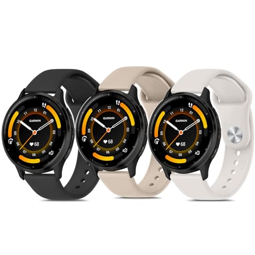 3 Stück Armbänder kompatibel mit Garmin Vivoactive 4, Garmin Venu 3 / Venu 2 Uhrenarmband Damen Herren, weiches Silikon, Sport-Ersatzband für Garmin Venu 3, Venu 2, Vivoactive 4, Forerunner von Vancle