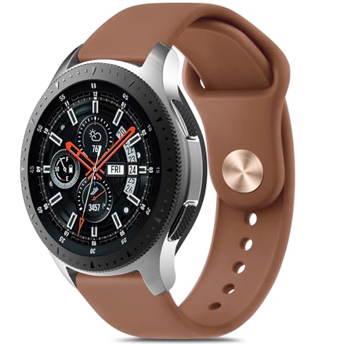 Armbänder für Samsung Gear S3 Frontier/Gear S3 Classic, 22 mm, weiches Sport-Silikonarmband für Samsung Galaxy Watch 46 mm Band/Galaxy Watch 3, 45 mm, Sportarmband für Damen und Herren (Braun) von Vancle