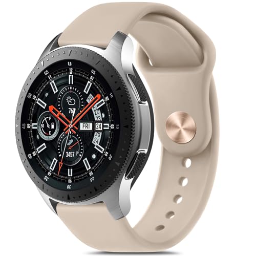 Armbänder für Samsung Gear S3 Frontier/Gear S3 Classic, 22 mm, weiches Sport-Silikonarmband für Samsung Galaxy Watch 46 mm Band/Galaxy Watch 3, 45 mm, Sportarmband für Damen und Herren (Milchtee) von Vancle