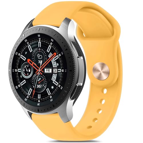 Armbänder für Samsung Gear S3 Frontier/Gear S3 Classic, 22 mm, weiches Sport-Silikonarmband für Samsung Galaxy Watch 46 mm Band/Galaxy Watch 3, 45 mm, Sportarmband für Damen und Herren (Morning Glow) von Vancle