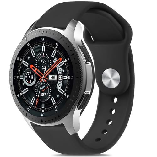 Armbänder für Samsung Gear S3 Frontier/Gear S3 Classic, 22 mm, weiches Sport-Silikonarmband für Samsung Galaxy Watch 46 mm Band/Galaxy Watch 3, 45 mm, Sportarmband für Damen und Herren (schwarz) von Vancle