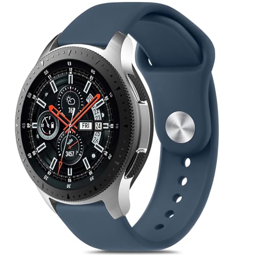 Armbänder für Samsung Gear S3 Frontier/Gear S3 Classic, 22 mm, weiches Sport-Silikonarmband für Samsung Galaxy Watch 46 mm Band/Galaxy Watch 3, 45 mm, Sportarmband für Damen und Herren (Abyssblau) von Vancle