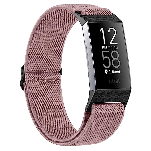 Vancle Armband für Fitbit Charge 4 Armband Damen Herren,Nylon Sport Verstellbares Ersatzarmbänder für Fitbit Charge 3 Armband/Fitbit Charge 4 SE Armband/Fitbit Charge 3 SE Armband (Rosa) von Vancle