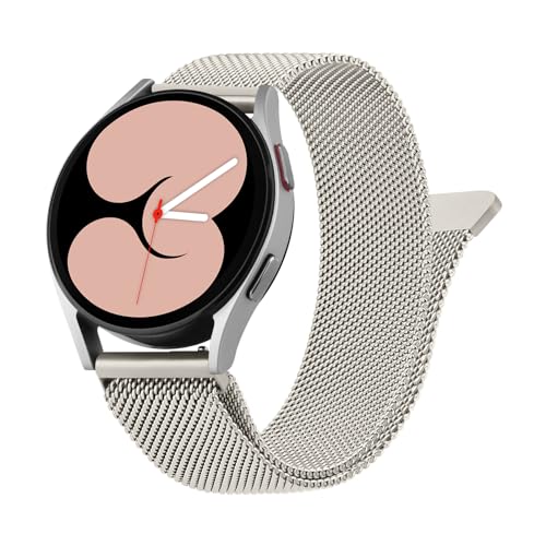 Vancle Armband für Samsung Galaxy Watch 4 Armband 40mm 44mm Damen Herren,Metall Mesh Edelstahl Ersatzarmband 20mm Uhrenarmband für Galaxy Watch 4 Classic 42mm 46mm (Starlight) von Vancle