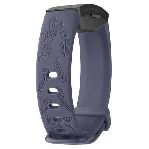 Vancle Gravierte Armbänder für Fitbit Inspire 2/Inspire HR/Inspire Fitness Tracker, TPU wasserdicht Floral Ersatzarmbänder für Fitbit Inspire HR/Inspire 2/Inspire Damen Herren von Vancle