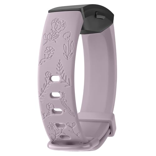 Vancle Gravierte Armbänder für Fitbit Inspire 2/Inspire HR/Inspire Fitness Tracker, TPU wasserdicht Floral Ersatzarmbänder für Fitbit Inspire HR/Inspire 2/Inspire Damen Herren von Vancle