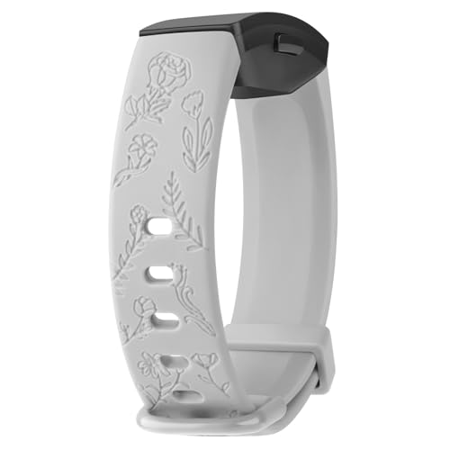 Vancle Gravierte Armbänder für Fitbit Inspire 2/Inspire HR/Inspire Fitness Tracker, TPU wasserdicht Floral Ersatzarmbänder für Fitbit Inspire HR/Inspire 2/Inspire Damen Herren von Vancle