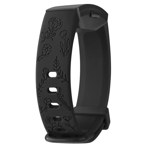 Vancle Gravierte Armbänder für Fitbit Inspire 2/Inspire HR/Inspire Fitness Tracker, TPU wasserdicht Floral Ersatzarmbänder für Fitbit Inspire HR/Inspire 2/Inspire Damen Herren von Vancle