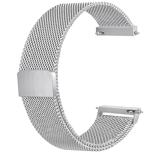 Vancle Metall-Uhrenarmbänder, 20 mm 22 mm, Schnellverschluss-Uhrenarmband, Edelstahl-Mesh-Ersatzband für Herren und Damen (22 mm, Silber) von Vancle