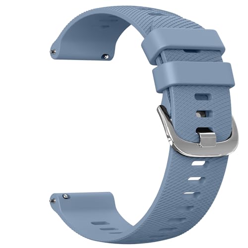 Vancle Uhrenarmbänder Silikon, Uhrenarmband 18mm 20mm 22mm, Armband mit Klassischer Schnallenverstellung, Wasserdichtes Sport Ersatzarmband für Damen Herren (Erweitertes Blau, 20mm) von Vancle