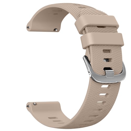 Vancle Uhrenarmbänder Silikon, Uhrenarmband 18mm 20mm 22mm, Armband mit Klassischer Schnallenverstellung, Wasserdichtes Sport Ersatzarmband für Damen Herren (Milchtee Farbe, 22mm) von Vancle