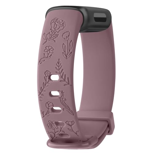 Vancle für Fitbit Inspire 3 Gravierte Armband, TPU wasserdicht Floral Ersatzarmbänder kompatibel mit Fitbit Inspire 3 Damen Herren von Vancle