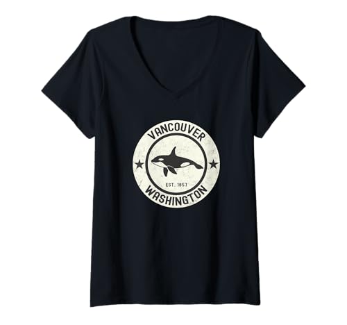 Damen Vancouver T-Shirt mit V-Ausschnitt Damen Vancouver T-Shirt mit V-Ausschnitt von Vancouver Washington WA 0825