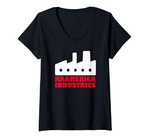 Damen Kramerica Industries T-Shirt mit V-Ausschnitt Damen Kramerica Industries T-Shirt mit V-Ausschnitt von Vandelay Latex Division