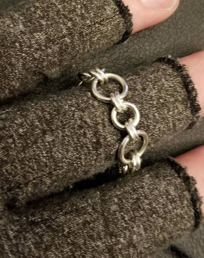 Chainmaille Ring, Kettenring, Sterling Silberring, Fidget Kostenloser Versand Chainmaille Ring, Kettenring, Sterling Silberring, Fidget Kostenloser Versand von VanderkinsJewelry