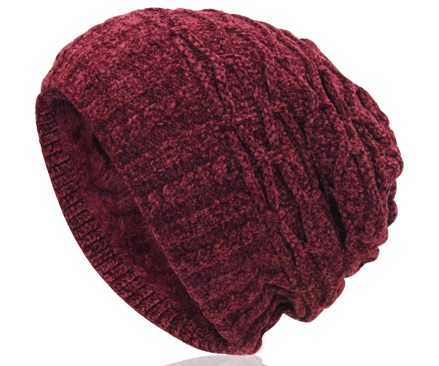 Vanessa & Melissa Strickmütze Klassische Damen Long Beanie Slouch Mütze Warmes Teddyfleece Mädchen Strickmütze von Vanessa & Melissa