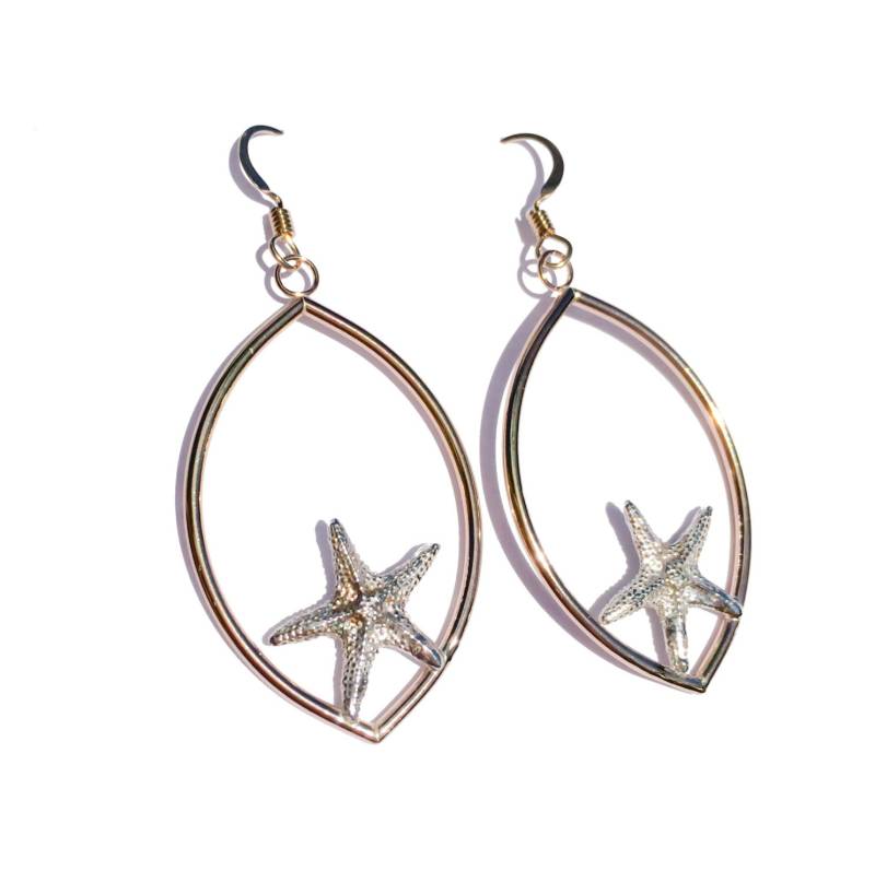 Seestern Ohrringe. Hängeohrringe. Marquis Strand Schmuck. Strand-Brautschmuck. Handgemachte Gold Stern Ohrringe Seestern Ohrringe. Hängeohrringe. Marquis Strand Schmuck. Strand-Brautschmuck. Handgemachte Gold Stern Ohrringe von Vanessa808