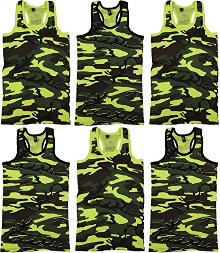 6er Pack 100% Baumwolle Militär-Style Jungen Unterhemden Camouflage in den Größen 164-188 (164-176) von VanessasShop