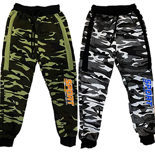 VanessasShop 2er Pack Jungen Camouflage Jogginghosen in den Größen 122-170 (128-134) von VanessasShop