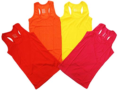 VanessasShop 4er Pack Bunte Mädchen Unterhemden in den Größen 140-164 (152-158) von VanessasShop