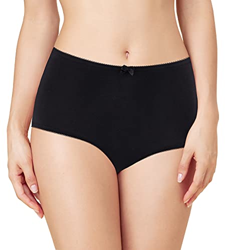 Vanever Damen-Unterwäsche aus Baumwolle, High-End-Unterwäsche aus gekämmter Baumwolle, High-Waist-Unterwäsche, tägliche Unterwäsche um den Bauch gewickelt, Bequeme, 3PK Schwarze 16 von Vanever