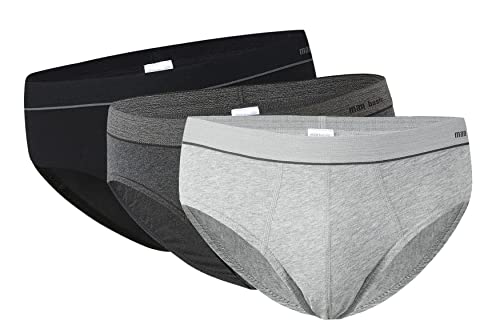 VANEVER 3PK Herren Baumwolle Design Slip Slip Grau sortiert L von Vanever