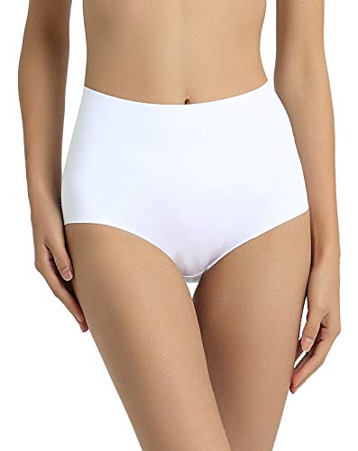 VANEVER Damen No VPL Höschen, 2er Pack, Hohe Taille Unsichtbare Slips, Voller Slip, Glatt Nicht Sichtbar Panty Line Unterwäsche Schwarz Weiß 16 von Vanever