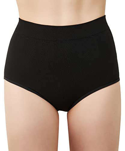 VANEVER Nahtloser Damen-Slip, NoVPLKnickers für Damen, hohe Taille, nahtlose Höschen für Damen, FullBriefsMultipack, ZeroFeel & Sichtbarkeit, 3er-Pack, Schwarz, 20 von Vanever