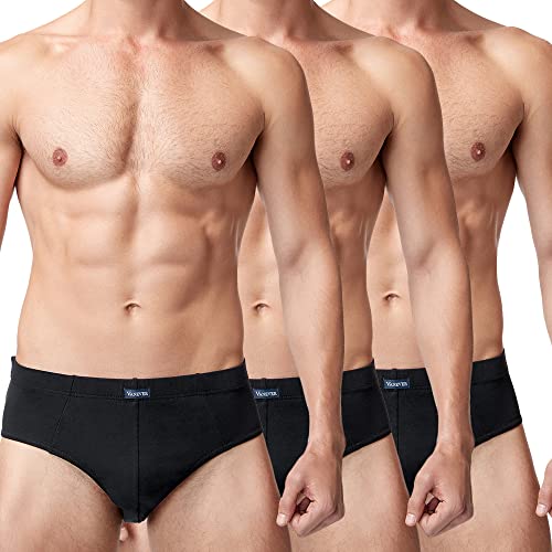 Vanever Herren Slips 3er Pack, Sportslips，Baumwolle Unterwäsche，Männer Unterhosen Schwarz S von Vanever