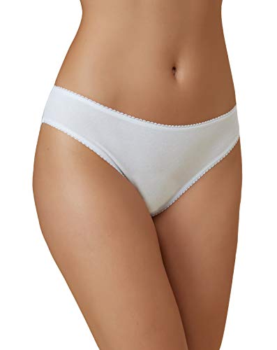 Vanever Damen Slips Baumwolle Cotton Bikini 5er Pack Sexy Soft Unterwäsche Panties Weiß 18 von Vanever