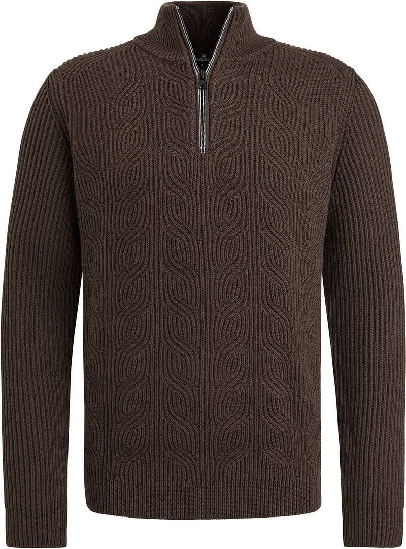 Vanguard Halfzip Pullover Struktur Wool Mix Braun - Größe XXL von Vanguard