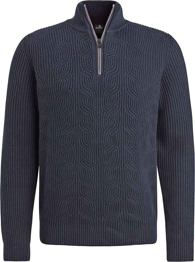 Vanguard Halfzip Pullover Struktur Wool Mix Navy - Größe 3XL von Vanguard