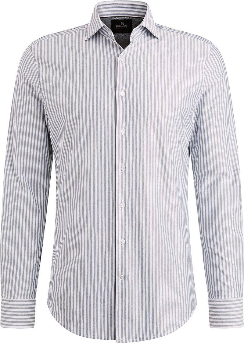 Vanguard Hemd Elevated Knit Streif Blau - Größe XXL von Vanguard