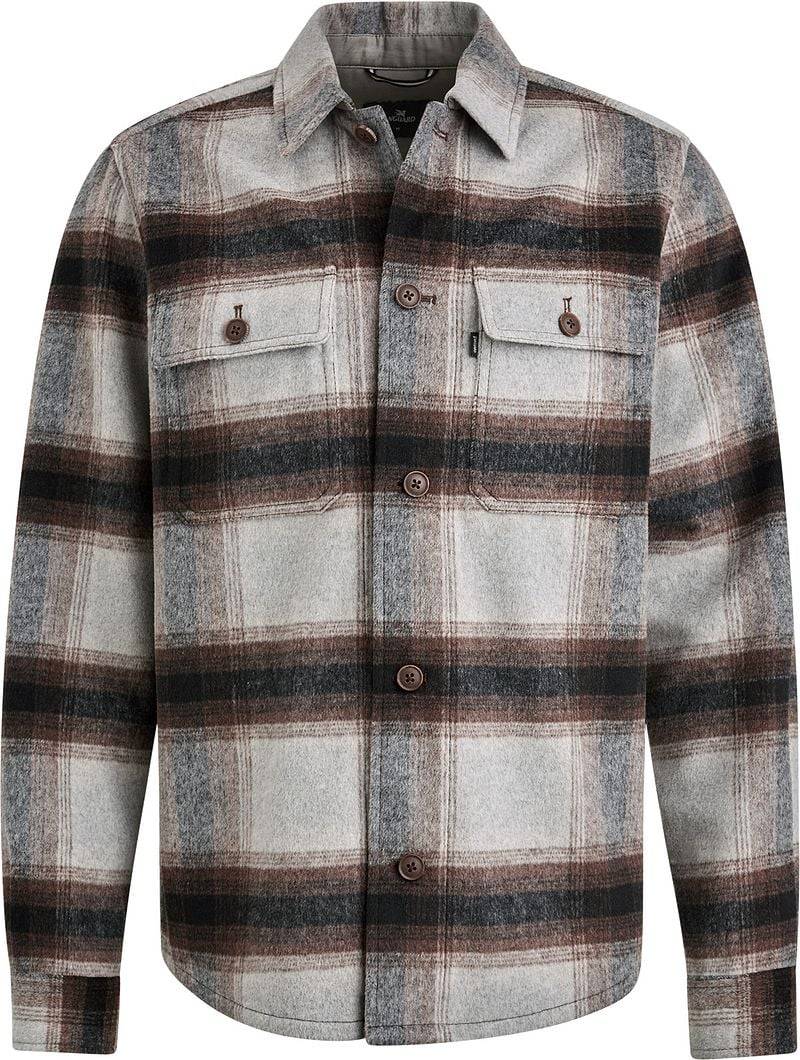 Vanguard Hemdjacke Brushed Wool Blend Karos Grau - Größe XXL von Vanguard